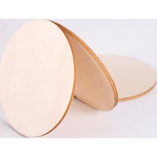 20-500PCS Unfinished Round and Square Wood Slices 1cm-10cm DIY Crafts Wooden Circle Discs for Christmas Painting Ornament Decor