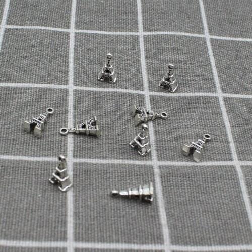 20pcs Mini Ancient 5*8*16mm Iron Tower Alloy Fashion Charms Pendant Making Hair Bracelet Necklace Jewelry DIY Craft X1896