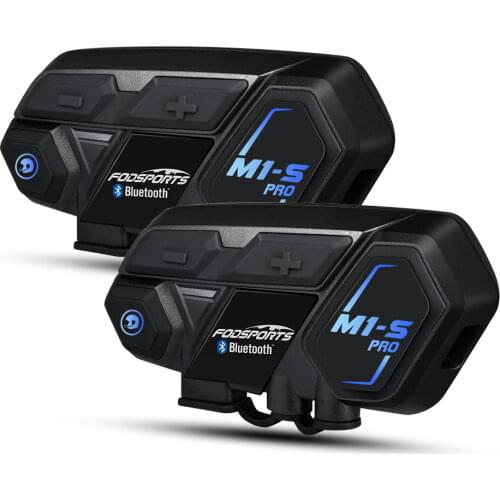 2Pcs Fodsports M1s Pro Motorcycle Intercom Helmet Bluetooth Headset Waterproof 8 Riders 2000M Bt Interphone Moto HD Stereo Music