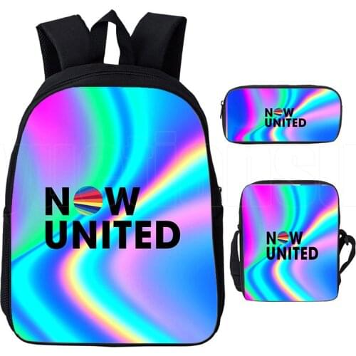 3D Printed Mochia Now United Backpack Men Bookbag 3 PCS 12/16inch UN Team Backpacks for School Teenagers Girls Schoolbag New