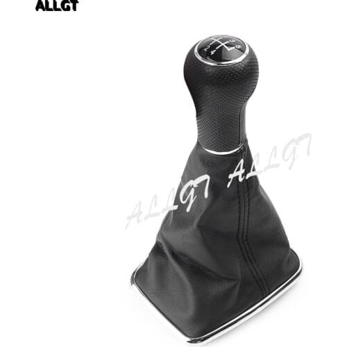 5-Speed Shift Knob Manual Shifter Full Leather Cover For VW Mk4 Golf/ GTI/ R32