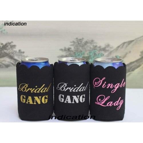 500pcs/lot Customized Glitter Logo Print Neoprene Stubby Holder Beer Can Cooler Cover Sleeve For Wedding Party Favors Or Gifts