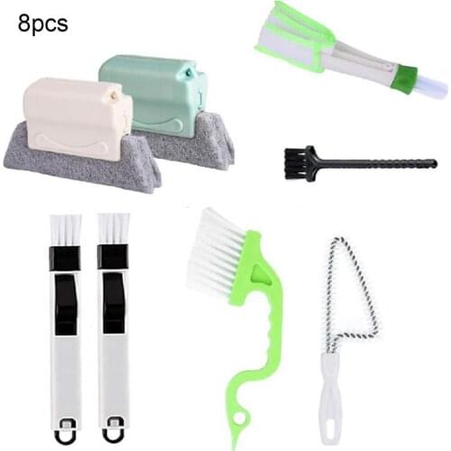 8Pcs Groove Cleaning Tools Complete Multipurpose Sponge Assorted Cleaning Brush Kit for Window Troughs