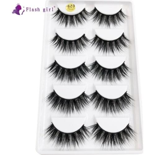 Flash Girl 100% Hand-made Fluffy Reusable 3D Real Mink Eyelashes Wholesale Bulk Eyelashes Makeup False Eye Lashes Maquiagem 029