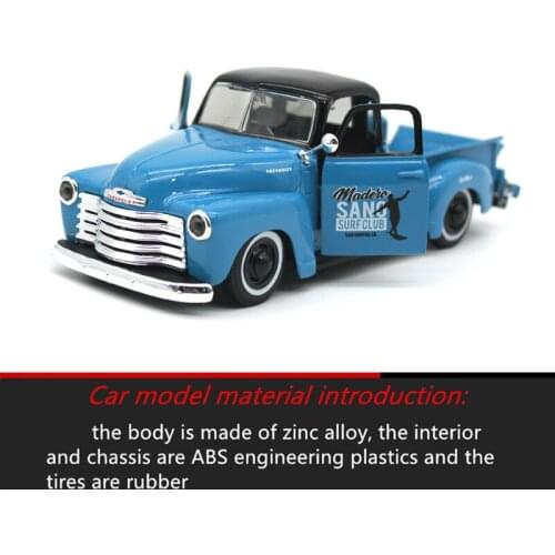 1:24 1950 Chevrolet Pickup Retro Simulation Alloy Car Model Crafts Decoration Collection Toy Tools Gift