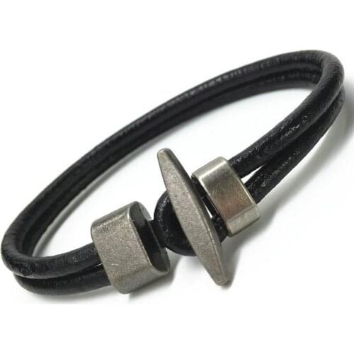 2016 Fashion Punk Vintage Cuff Genuine Leather Men Bracelets & Bangels Homme Mens Jewelry Accessories Christmas Gift