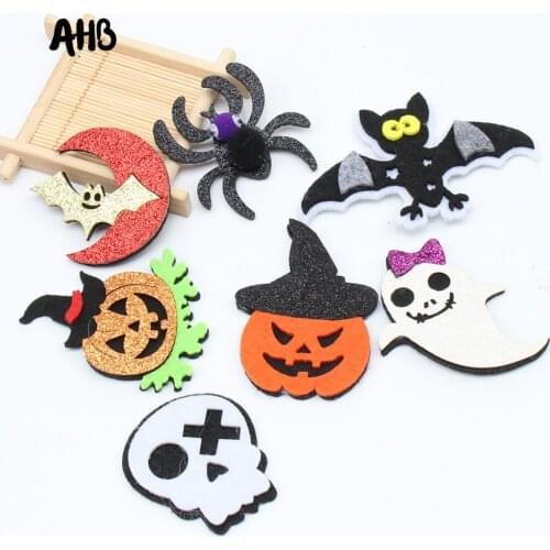 AHB 7pcs Mixed Appliques Glitter Rainbow Felt Shiny Glitter Patches DIY Headware Accessories Patches Scrapbooking Sticker