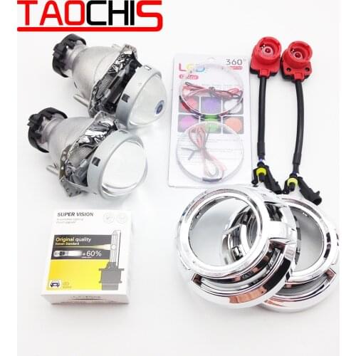 TAOCHIS Hella 3R G5 Projector Lens Kit HID Bi xenon D2S D1S D3S D4S With Shroud Devil Eyes Modify Head Light Lamp Upgrade