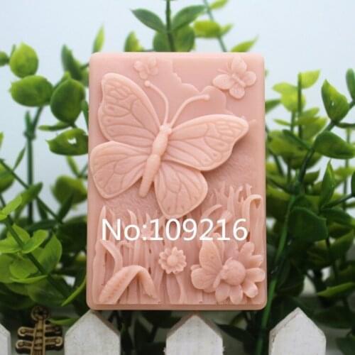 New Product!!1pcs Butterfly and Flower (zx155) Silicone Handmade Soap Mold Crafts DIY Mould