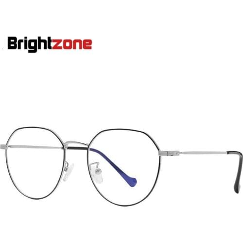Brightzone Anti Blue Ray Light Glasses Male Computer Women Frame Eyeglasses Vintage Round Clear Lens Protection Eye Retro Myopia