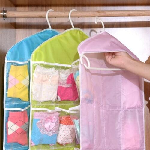 16 Pockets Socks Bra Underwear Hanging Organizer Tidy Rack Hanger Storage Door Bag For Bathroom Living Room Household Sundries