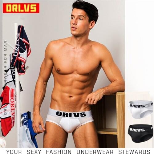 ORLVS Brand Breathable Men Underwear Briefs Breathable Nylon Quick Dry Panties Comfortable Underpants Mesh Cueca Tanga OR589