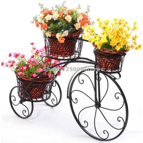 Flower stand decoration European iron bicycle multi-layer indoor net red living room balcony floor green flower pot rack