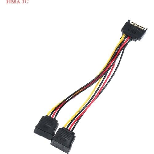 SATA Power 15pin Y Splitter One In Two Extension Cable Adapter Hard Drive Power Adapter Male To Female For HDD Hard Drive