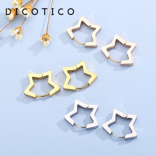 Star Cuff Hoop Earrings For Women Simple Design Stainless Steel Mujer Earrings Jewelry Fashion Creolen Feminine Girls Accessory