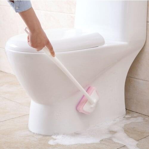 Bathroom Cleaner Toilet Brush Cleaner Household Items Cleaning Tool Wal Floor Tile Bathtub Washing Sponge with Long Handle