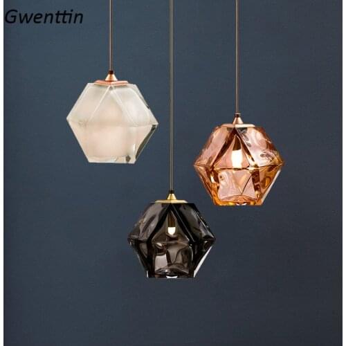 Glass Ceiling Pendant Lights Nordic Modern Kitchen Hanging Lamp Bar Restaurant Light Living Room Home Decor Led Lighting Fixture