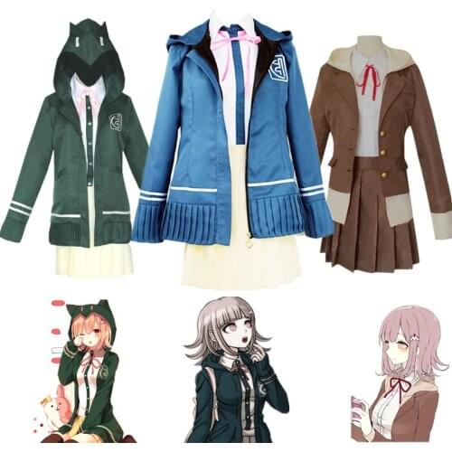 Super Danganronpa 2 Nanami ChiaKi Cosplay Costume Woman Uniform Halloween Accessories Girl School Short Skirt Game Clothing