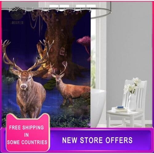 High Quality Adventures Of Unicorn And Cat Printed Shower Curtains Bath Products Bathroom Decor with Hooks 3D Waterproof