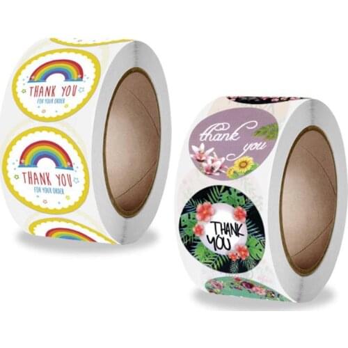 Rainbow Forest Thank You Stickers Labels Decoration Sealing Colorful Paper Scrapbook Stationery Supplies 100PCS