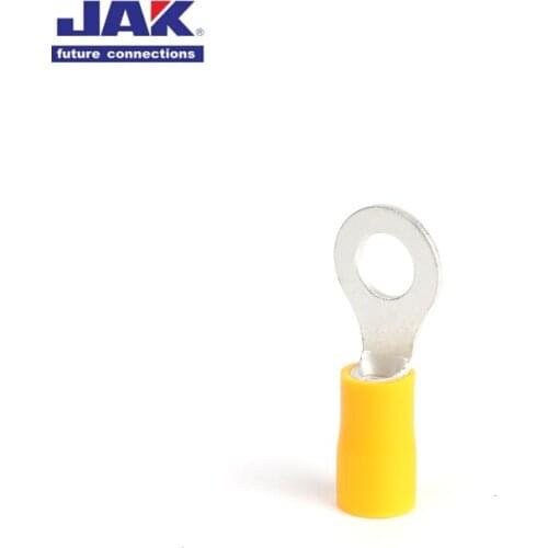 RV5.5-6 Yellow Ring Insulated Wire Terminals Crimp Electrical RV5.5-6 Cable Wire Connectors 100 PCS(RV series