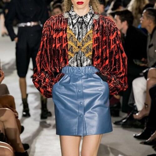 100% Women Short Skirt Natural Sheepskin Genuine Leather Elastic Waist 2021 Fashion Female Short Design A Real Slim Hip Skirt