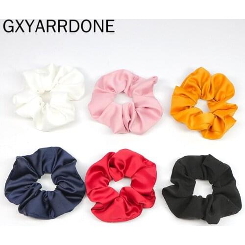 2PCS 2019 Women Hair Ties Girls Elastic Hair Band Rubber Band Hair Accessories Gum Rope Solid Color Scrunchies Ponytail Holder