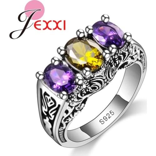 New Fashion Design Girls 925 Sterling Silver Rings For Engagement Jewelry Warm Birthday Gifts For Women