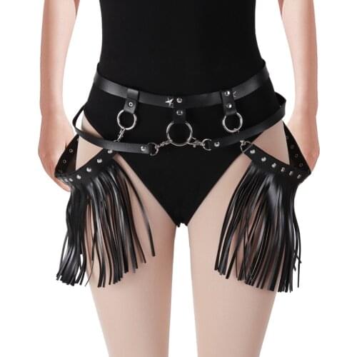 Tassel Womens Lingerie Sword Belts Sex Costumes Bdsm Bondage Suspender Leather Sexy Harness Garter Body Strap Belt Stockings