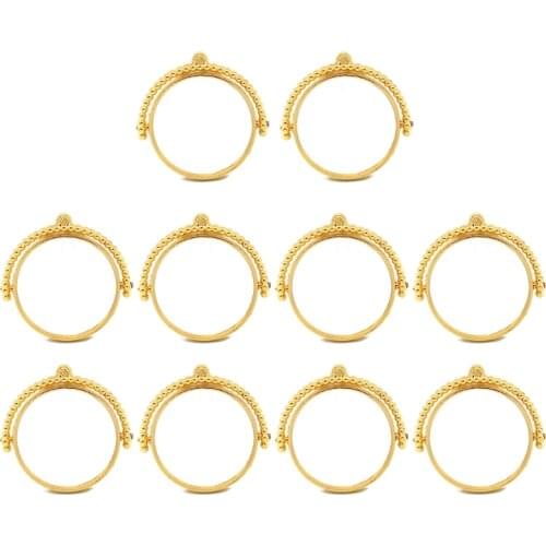 10Pcs Epoxy Resin Round Rotating Frame UV Resin DIY Keychain Pendant Open Bezels Resin Setting Frame Jewelry Making