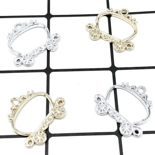 10 pcs Fashion Princess Flower Cars Charms Earring Making Gold/Silver Hollow Alloy Pendant DIY Necklace Jewelry AccessoriesYZ170