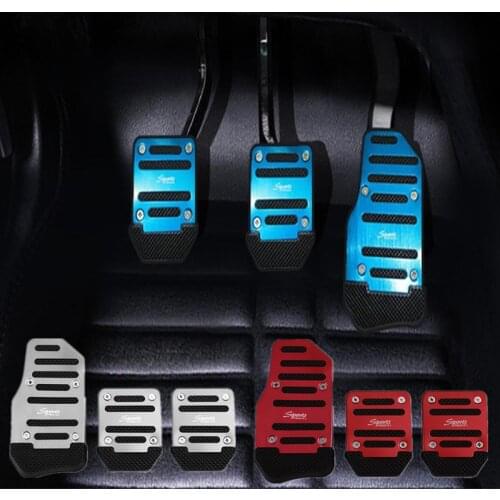 2pcs/3pcs Non-slip Car Foot Pedal Universal Aluminum Alloy Light Vehicle Auto Foot Aluminium Cover Treadle Interior Accessories