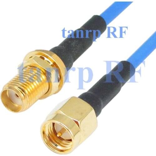 20in SMA male plug to SMA female RF 3G 4G router WIFI 50CM coaxial Sexi Flexible blue jacket jumper extension cable RG405