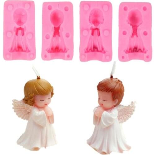 3D Angel Girl Boy Candle Silicone Mold Lollipop Soap Mold Baking Tools Candle Making Body Mold