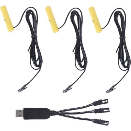 110cm 1 to 3 AAA Battery Eliminate USB Powered for Toothbrush Toy Flashlight Clock Walkie-Talkie Christmas Strip Light