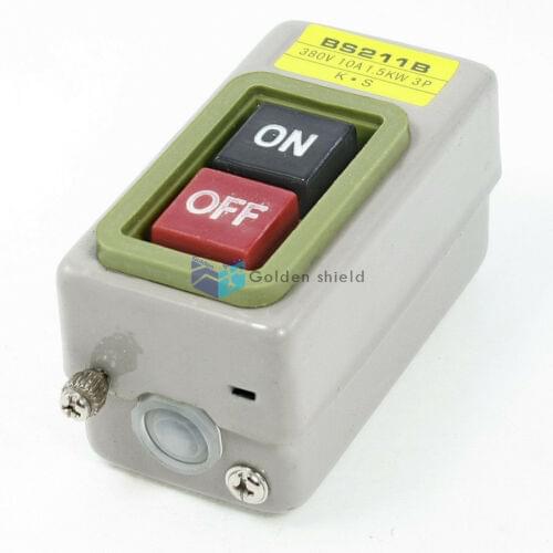 BS211B ON/OFF 3 Phase Self-Locking Power Push Button Switch 380V 1.5KW