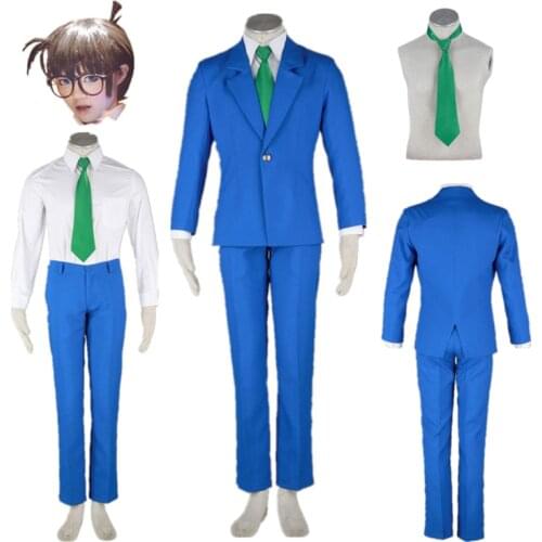 Detective Conan Case Closed Jimmy Kudo Kudou Shinichi Halloween Cosplay Costume School Uniform Halloween