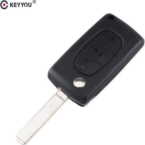 KEYYOU 3 Buttons Flip Remote Shell Car Key Case Cover For Citroen C2 C3 C4 C5 C6 C8 Replacement Auto Key Case VA2 Blade CE0536