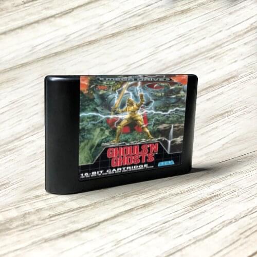 Ghouls'n Ghosts - EUR Label Flashkit MD Electroless Gold PCB Card for Sega Genesis Megadrive Video Game Console
