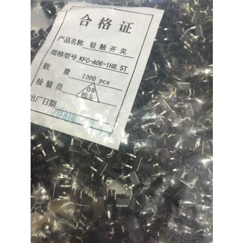 Imported shrapnel 6*6*8.5 High Tact Switch Vertical 4 Foot Copper Foot Button 6*6*8.5mm