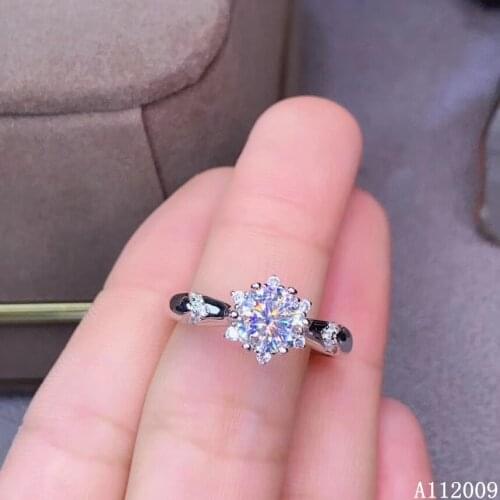 KJJEAXCMY fine jewelry 925 sterling silver inlaid Mosang Diamond ladies ring luxury support detection With box