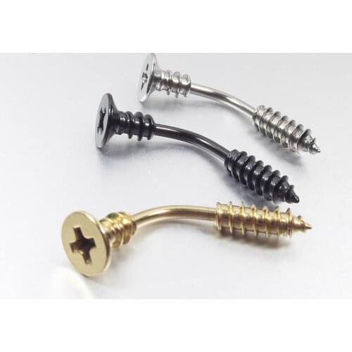 1 Piece 14G Surgical Stainless Steel Navel Rings Screw Belly Ring Novelty Screws Sexy Belly Button Ring Body piercing Jewelry