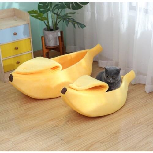 Cat Bed Banana Shape Washable Pet House Cat Cave Basket Warm Soft Funny Kitten Nest Sleeping Bag For Small Dogs Cats Accessories