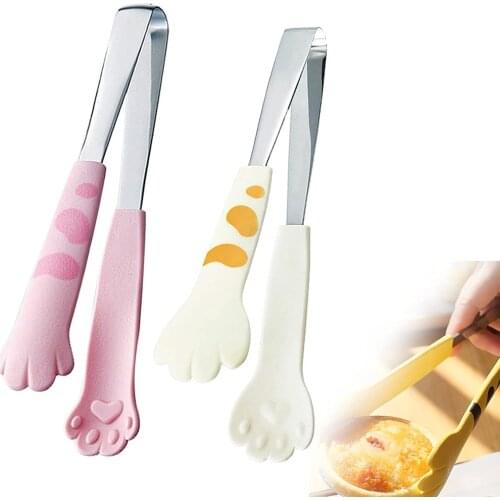 Cat Kitchen Tongs for Cooking, 2Pcs Stainless Steel Cooking Tongs 7Inch Mini Serving Tongs, Food Clips Kitchen Tongs for Sweets