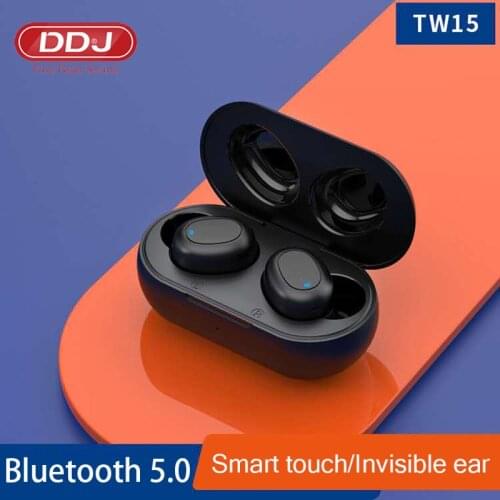 Mini wireless bluetooth headset long standby noise reduction touch headset earplugs waterproof with charging box for all phones