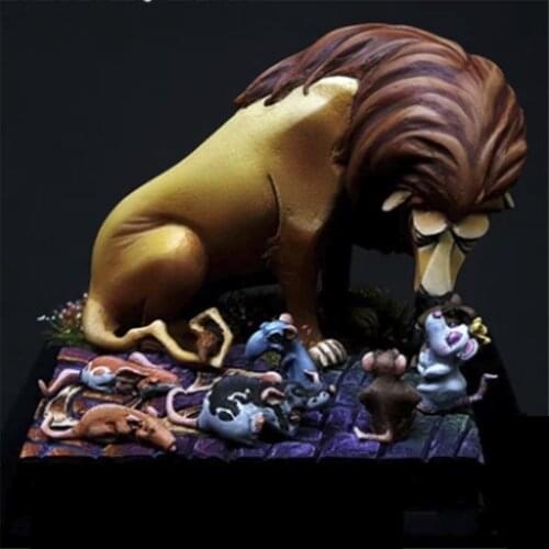 1/24 Scale Model Resin Kit Lion and Mouse Queen GK Assembly Models Figure Resin Kit Model Colorless Self-Assembled Toy