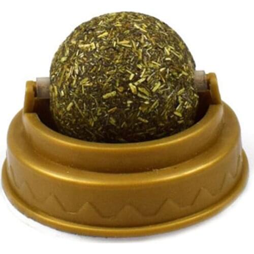 Natural Catnip Cat Wall Stick-on Ball Toy Treats Healthy Natural Grass Snack
