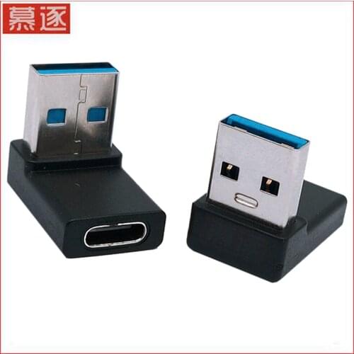 90 Degree USB 3.0 (Type-A) Male to USB 3.1 (Type-C) Adapter Female Connector Converter Right Angle USB C Adaptor