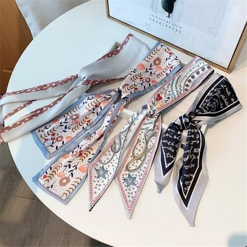 Ribbon Headband Female Scarf Tied Hair Bow Headdress Silk Hair Streamer Head Rope Ties For Women Hair Band Ponytail Holder