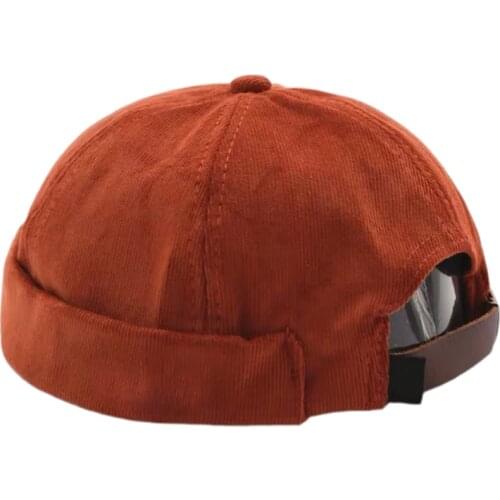 Beanie Adjustable Mens Womens Casual Vintage Brimless Hat Corduroy Made